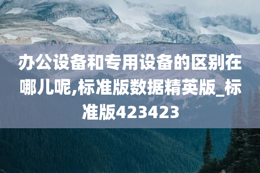 办公设备和专用设备的区别在哪儿呢,标准版数据精英版_标准版423423