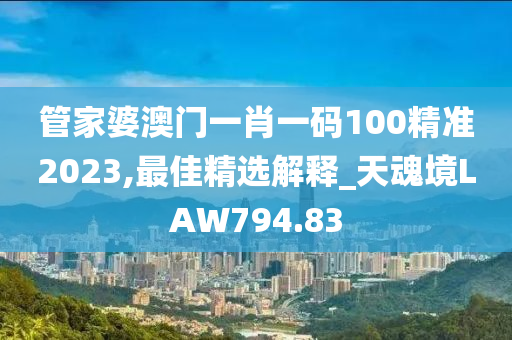 管家婆澳门一肖一码100精准2023,最佳精选解释_天魂境LAW794.83