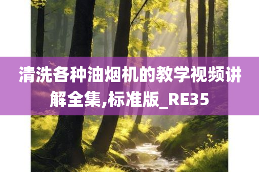 清洗各种油烟机的教学视频讲解全集,标准版_RE35