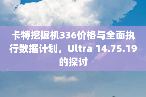 卡特挖掘机336价格与全面执行数据计划，Ultra 14.75.19的探讨