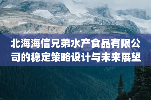 北海海信兄弟水产食品有限公司的稳定策略设计与未来展望