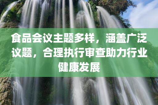 食品会议主题多样，涵盖广泛议题，合理执行审查助力行业健康发展