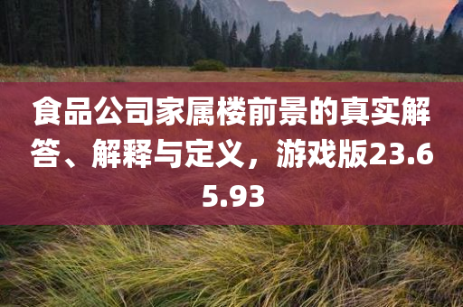 食品公司家属楼前景的真实解答、解释与定义，游戏版23.65.93