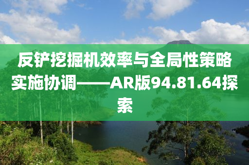 反铲挖掘机效率与全局性策略实施协调——AR版94.81.64探索