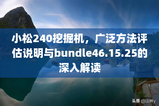 小松240挖掘机，广泛方法评估说明与bundle46.15.25的深入解读