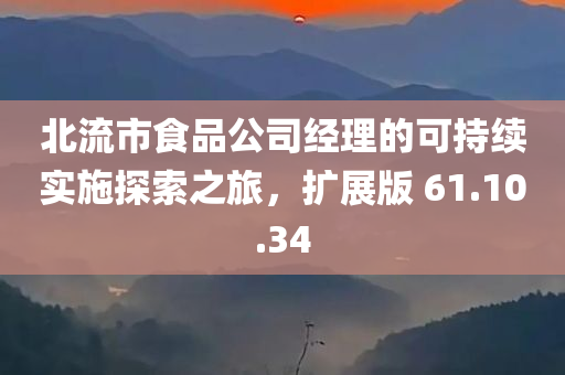 北流市食品公司经理的可持续实施探索之旅，扩展版 61.10.34