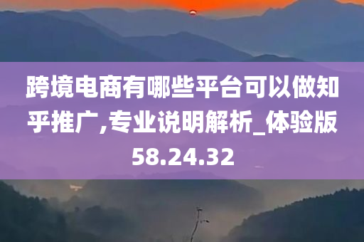 跨境电商有哪些平台可以做知乎推广,专业说明解析_体验版58.24.32