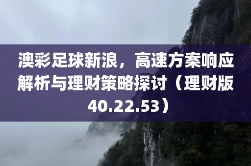 澳彩足球新浪，高速方案响应解析与理财策略探讨（理财版 40.22.53）