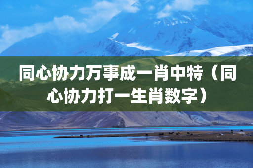 同心协力万事成一肖中特（同心协力打一生肖数字）