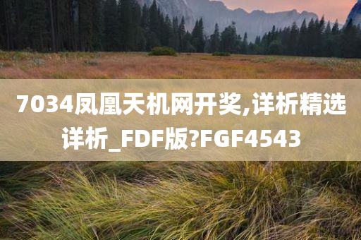 7034凤凰天机网开奖,详析精选详析_FDF版?FGF4543