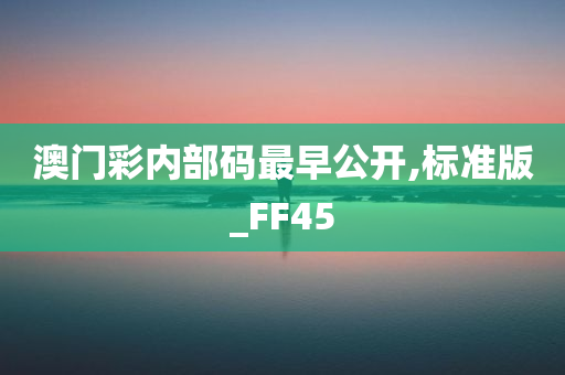 澳门彩内部码最早公开,标准版_FF45