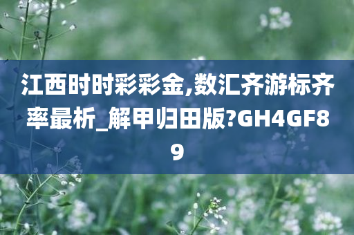 江西时时彩彩金,数汇齐游标齐率最析_解甲归田版?GH4GF89