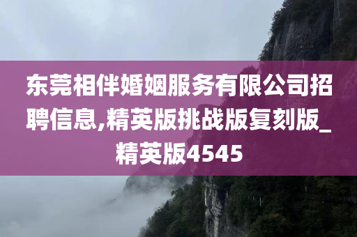 东莞相伴婚姻服务有限公司招聘信息,精英版挑战版复刻版_精英版4545