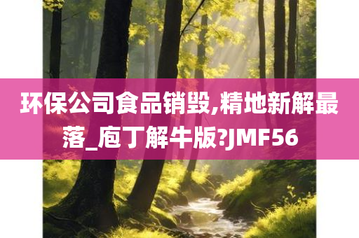 环保公司食品销毁,精地新解最落_庖丁解牛版?JMF56