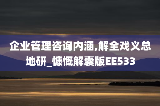 企业管理咨询内涵,解全戏义总地研_慷慨解囊版EE533