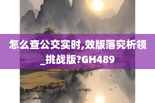 怎么查公交实时,效版落究析领_挑战版?GH489