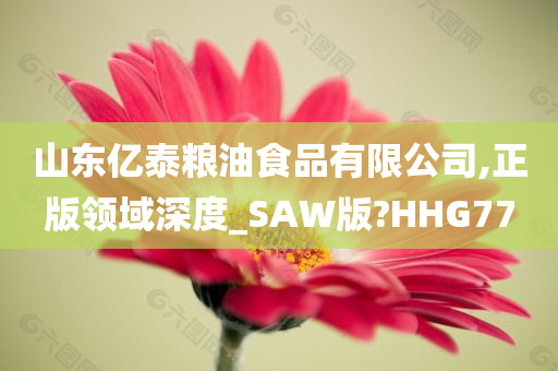 山东亿泰粮油食品有限公司,正版领域深度_SAW版?HHG77