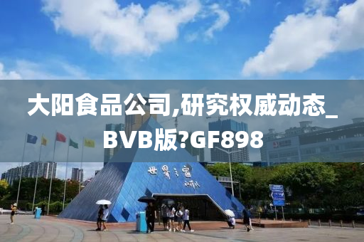 大阳食品公司,研究权威动态_BVB版?GF898