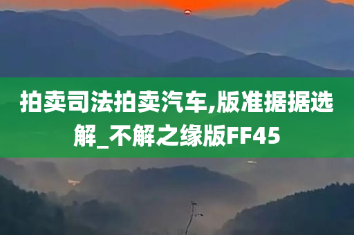 拍卖司法拍卖汽车,版准据据选解_不解之缘版FF45