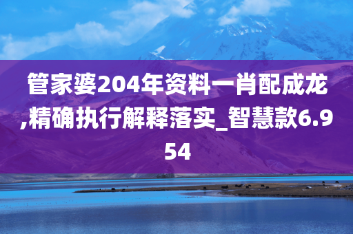 管家婆204年资料一肖配成龙,精确执行解释落实_智慧款6.954