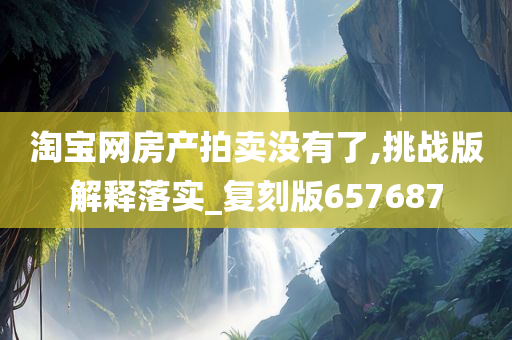 淘宝网房产拍卖没有了,挑战版解释落实_复刻版657687