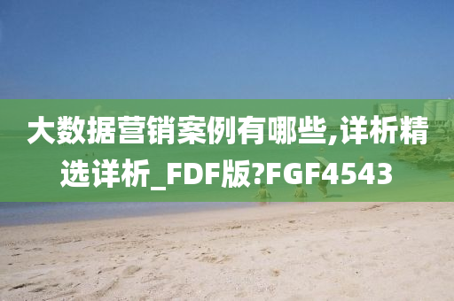 大数据营销案例有哪些,详析精选详析_FDF版?FGF4543