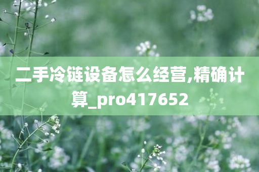 二手冷链设备怎么经营,精确计算_pro417652