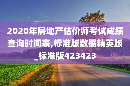 2020年房地产估价师考试成绩查询时间表,标准版数据精英版_标准版423423