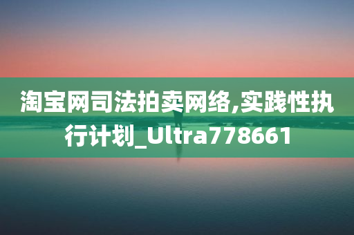 淘宝网司法拍卖网络,实践性执行计划_Ultra778661