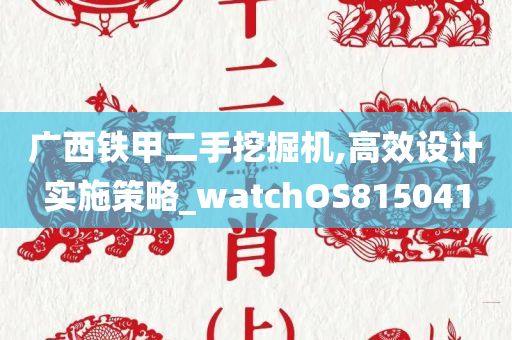 广西铁甲二手挖掘机,高效设计实施策略_watchOS815041