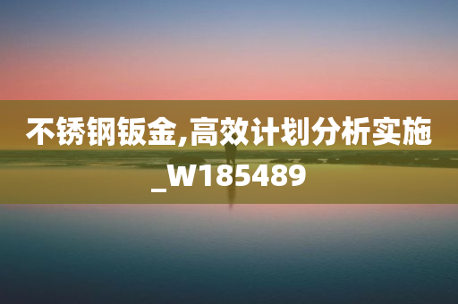 不锈钢钣金,高效计划分析实施_W185489