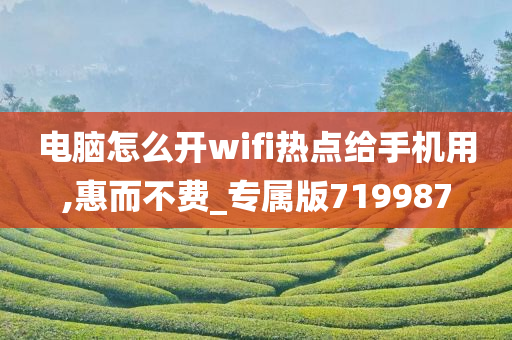 电脑怎么开wifi热点给手机用,惠而不费_专属版719987