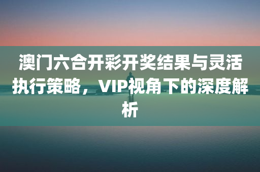 澳门六合开彩开奖结果与灵活执行策略，VIP视角下的深度解析