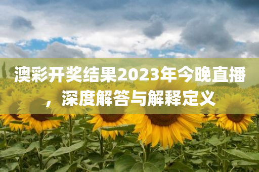 澳彩开奖结果2023年今晚直播，深度解答与解释定义