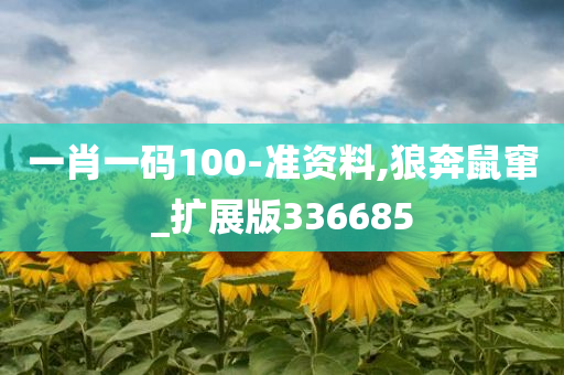 一肖一码100-准资料,狼奔鼠窜_扩展版336685