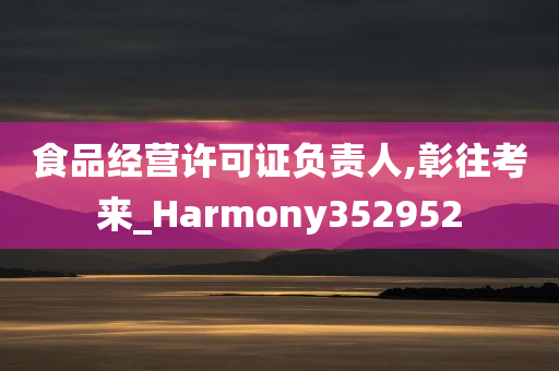 食品经营许可证负责人,彰往考来_Harmony352952