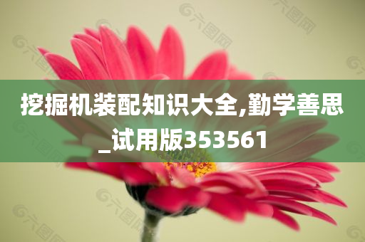 挖掘机装配知识大全,勤学善思_试用版353561