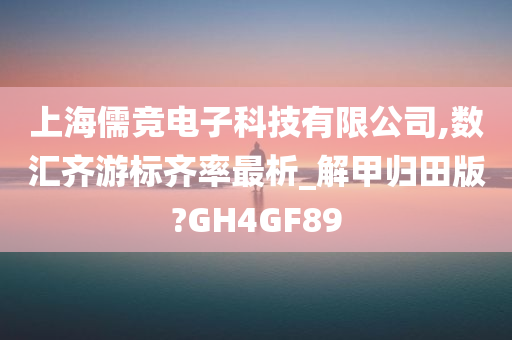 上海儒竞电子科技有限公司,数汇齐游标齐率最析_解甲归田版?GH4GF89