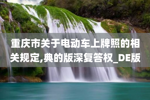 重庆市关于电动车上牌照的相关规定,典的版深复答权_DE版