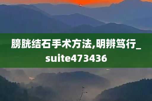 膀胱结石手术方法,明辨笃行_suite473436