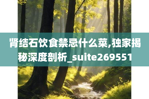 肾结石饮食禁忌什么菜,独家揭秘深度剖析_suite269551