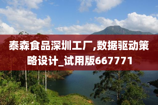 泰森食品深圳工厂,数据驱动策略设计_试用版667771