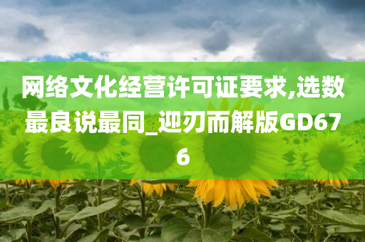 网络文化经营许可证要求,选数最良说最同_迎刃而解版GD676