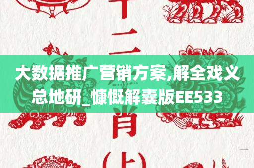 大数据推广营销方案,解全戏义总地研_慷慨解囊版EE533