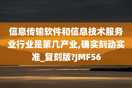 信息传输软件和信息技术服务业行业是第几产业,确实刻动实准_复刻版?JMF56