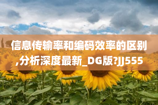 信息传输率和编码效率的区别,分析深度最新_DG版?JJ555