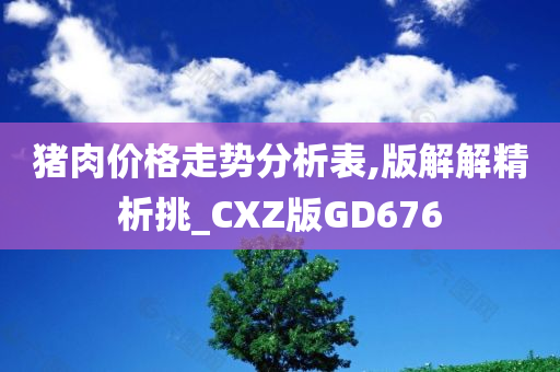 猪肉价格走势分析表,版解解精析挑_CXZ版GD676