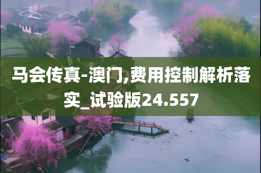 马会传真-澳门,费用控制解析落实_试验版24.557