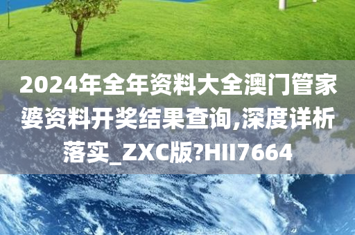 2024年全年资料大全澳门管家婆资料开奖结果查询,深度详析落实_ZXC版?HII7664