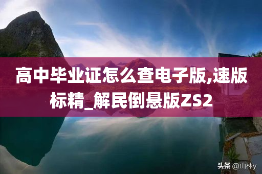 高中毕业证怎么查电子版,速版标精_解民倒悬版ZS2